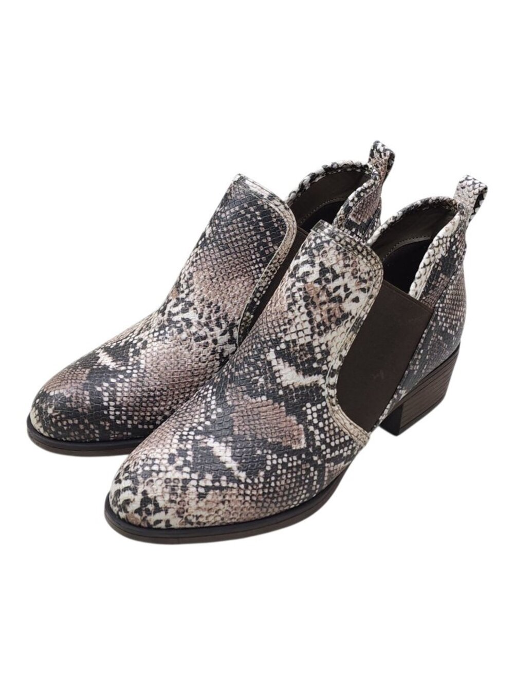 Pierre Dumas Womens Snake Print Ankle Boots Size 9 Pull On